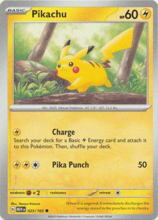 Pokemon Trading Card Game - Pikachu - 025/165 - Common Scarlet & Violet 151