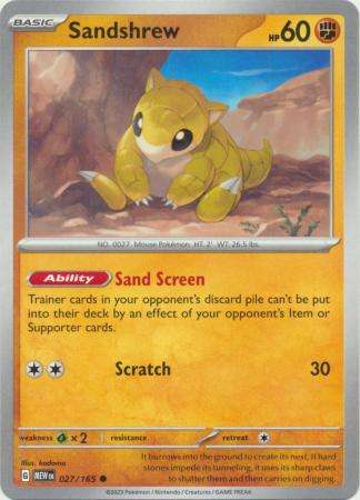 Pokemon Trading Card Game - Sandshrew - 027/165 - Common Scarlet & Violet 151