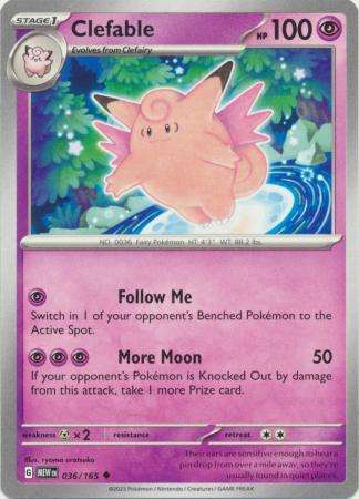 Pokemon Trading Card Game - Clefable - 036/165 - Uncommon Scarlet & Violet 151
