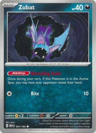 Pokemon Trading Card Game - Zubat - 041/165 - Common Scarlet & Violet 151