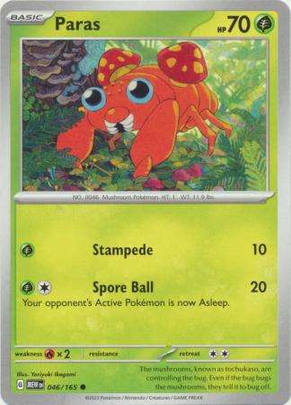 Pokemon Trading Card Game - Paras - 046/165 - Common Scarlet & Violet 151