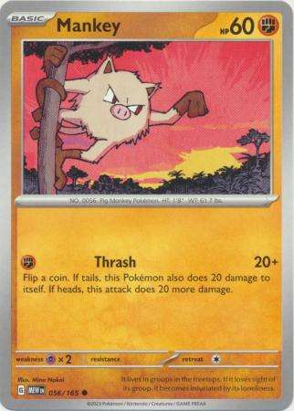 Pokemon Trading Card Game - Mankey - 056/165 - Common Scarlet & Violet 151