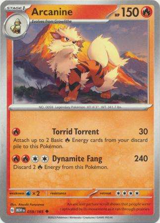 Pokemon Trading Card Game - Arcanine - 059/165 - Uncommon Scarlet & Violet 151