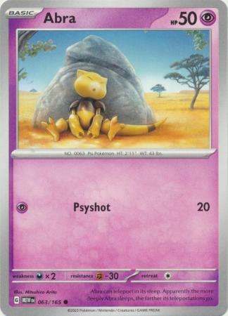 Pokemon Trading Card Game - Abra - 063/165 - Common Scarlet & Violet 151
