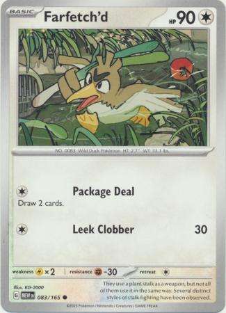 Pokemon Trading Card Game - Farfetch'd - 083/165 - Common Scarlet & Violet 151