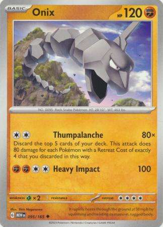 Pokemon Trading Card Game - Onix - 095/165 - Uncommon Scarlet & Violet 151