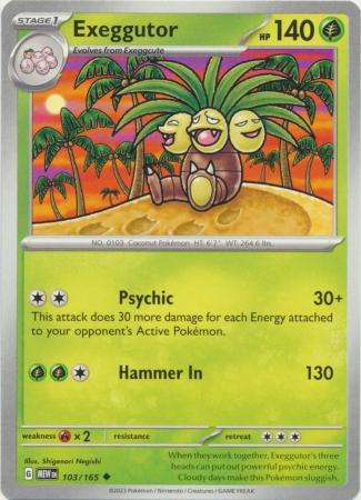 Pokemon Trading Card Game - Exeggutor - 103/165 - Uncommon Scarlet & Violet 151
