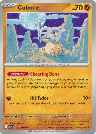 Pokemon Trading Card Game - Cubone - 104/165 - Common Scarlet & Violet 151