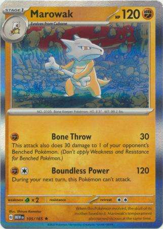 Pokemon Trading Card Game - Marowak - 105/165 - Holo Rare Scarlet & Violet 151