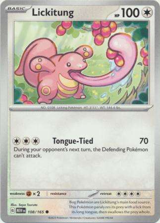 Pokemon Trading Card Game - Lickitung - 108/165 - Common Scarlet & Violet 151