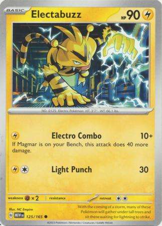 Pokemon Trading Card Game - Electabuzz - 125/165 - Common Scarlet & Violet 151