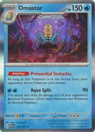 Pokemon Trading Card Game - Omastar - 139/165 - Holo Rare Scarlet & Violet 151