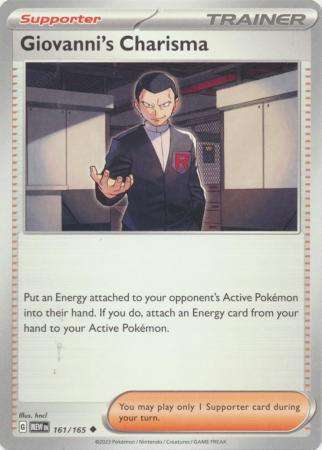 Pokemon Trading Card Game - Giovanni's Charisma - 161/165 - Uncommon Scarlet & Violet 151