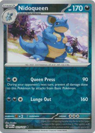 Pokemon Trading Card Game - Nidoqueen - 031/165 - Uncommon Reverse Holo Scarlet & Violet 151