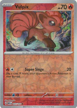 Pokemon Trading Card Game - Vulpix - 037/165 - Common Reverse Holo Scarlet & Violet 151