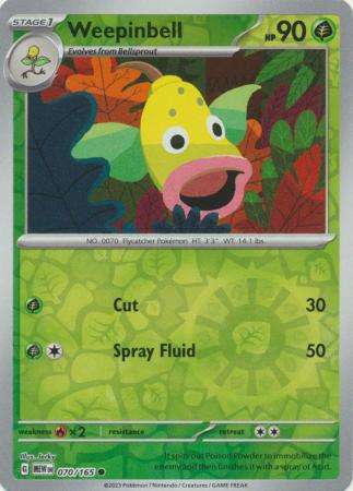 Pokemon Trading Card Game - Weepinbell - 070/165 - Common Reverse Holo Scarlet & Violet 151