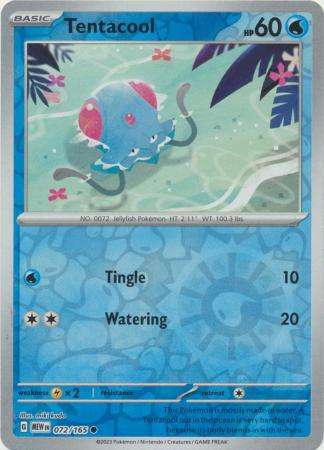 Pokemon Trading Card Game - Tentacool - 072/165 - Common Reverse Holo Scarlet & Violet 151