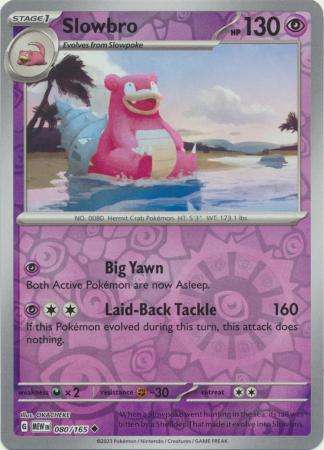 Pokemon Trading Card Game - Slowbro - 080/165 - Uncommon Reverse Holo Scarlet & Violet 151