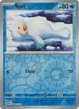 Pokemon Trading Card Game - Seel - 086/165 - Common Reverse Holo Scarlet & Violet 151