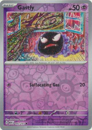 Pokemon Trading Card Game - Gastly - 092/165 - Common Reverse Holo Scarlet & Violet 151