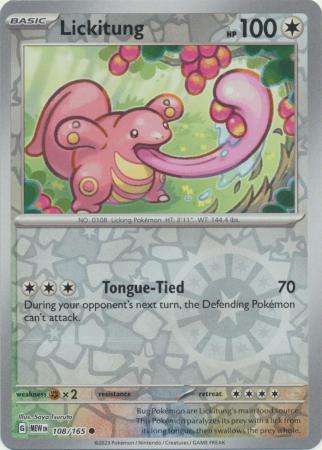 Pokemon Trading Card Game - Lickitung - 108/165 - Common Reverse Holo Scarlet & Violet 151