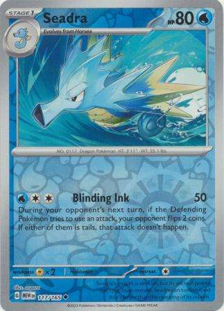 Pokemon Trading Card Game - Seadra - 117/165 - Uncommon Reverse Holo Scarlet & Violet 151
