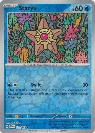 Pokemon Trading Card Game - Staryu - 120/165 - Common Reverse Holo Scarlet & Violet 151
