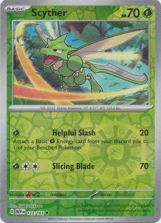 Pokemon Trading Card Game - Scyther - 123/165 - Uncommon Reverse Holo Scarlet & Violet 151