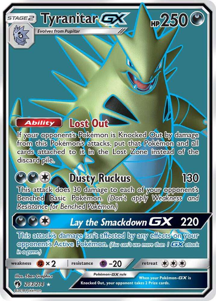 Pokemon Trading Card Game - Tyranitar GX (Full Art) - SM - Lost Thunder (SM8)