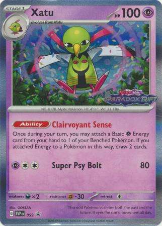 Pokemon Trading Card Game - Xatu - SVP059 - Prerelease Promo Pokemon Scarlet & Violet