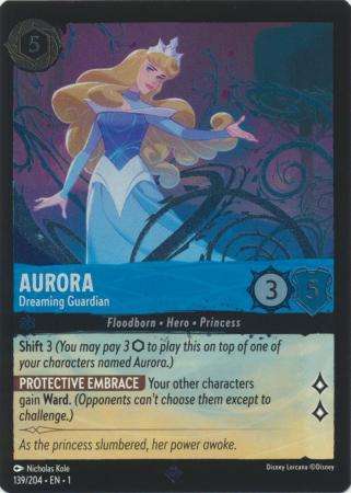 Disney Lorcana Trading Card Game - Aurora - Dreaming Guardian - 139/204 - Super Rare Cold Foil