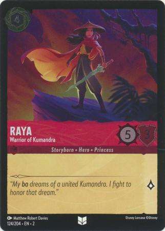 Disney Lorcana Trading Card Game - Raya - Warrior of Kumandra - 124/204 - Uncommon Cold Foil