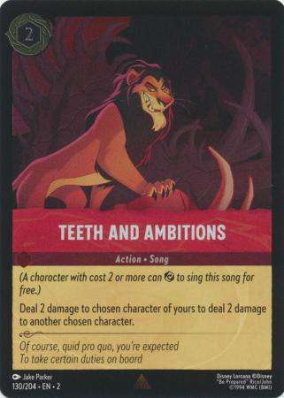 Disney Lorcana Trading Card Game - Teeth and Ambitions - 130/204 - Rare Cold Foil
