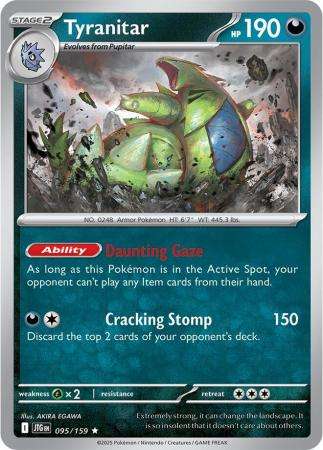 Pokemon Trading Card Game - Tyranitar - 095/159 - Rare Scarlet & Violet: Journey Together - Holo