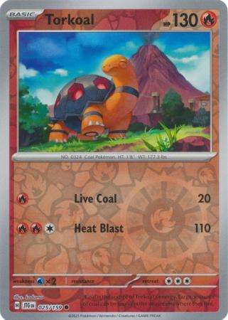 Pokemon Trading Card Game - Torkoal - 025/159 - Common Reverse Holo Journey together