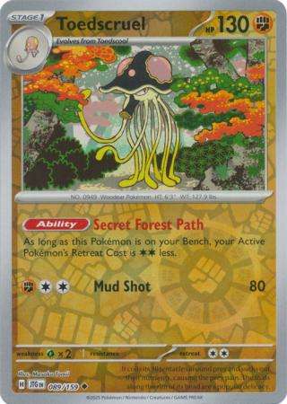 Pokemon Trading Card Game - Toedscruel - 089/159 - Uncommon Reverse Holo Journey together