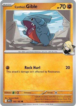 Pokemon Trading Card Game - Cynthia's Gible - 102/182 - Common - Destined Rivals