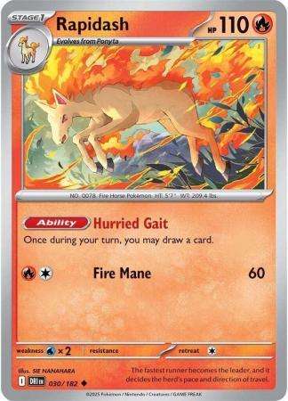 Pokemon Trading Card Game - Rapidash - 030/182 - Uncommon - Destined Rivals