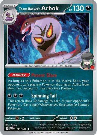 Pokemon Trading Card Game - Team Rocket's Arbok - 113/182 - Uncommon - Destined Rivals