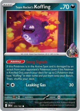 Pokemon Trading Card Game - Team Rocket's Koffing - 125/182 - Common - Destined Rivals