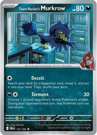 Pokemon Trading Card Game - Team Rocket's Murkrow - 127/182 - Uncommon - Destined Rivals