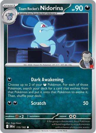 Pokemon Trading Card Game - Team Rocket's Nidorina - 115/182 - Common - Destined Rivals