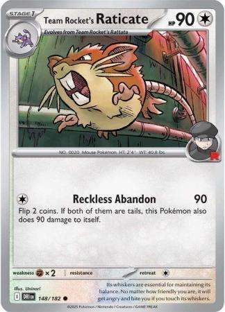 Pokemon Trading Card Game - Team Rocket's Raticate - 148/182 - Common - Destined Rivals