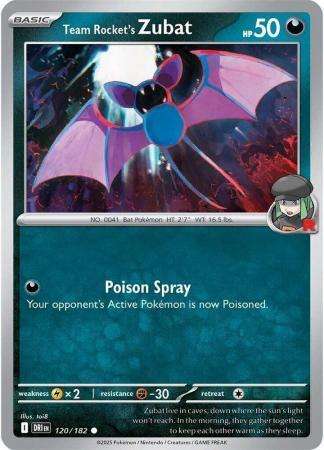 Pokemon Trading Card Game - Team Rocket's Zubat - 120/182 - Common - Destined Rivals