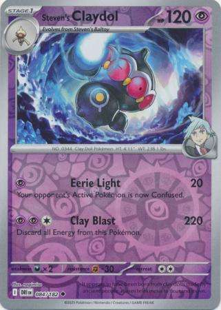 Pokemon Trading Card Game - Steven's Claydol - 084/182 - Reverse Holo - Destined Rivals