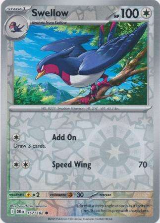 Pokemon Trading Card Game - Swellow - 157/182 - Reverse Holo - Destined Rivals