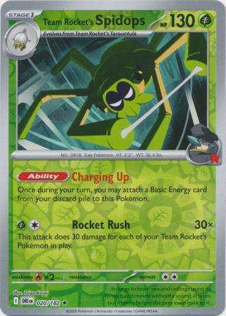 Pokemon Trading Card Game - Team Rocket's Spidops - 020/182 - Reverse Holo - Destined Rivals