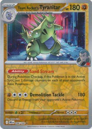 Pokemon Trading Card Game - Team Rocket's Tyranitar - 096/182 - Reverse Holo - Destined Rivals