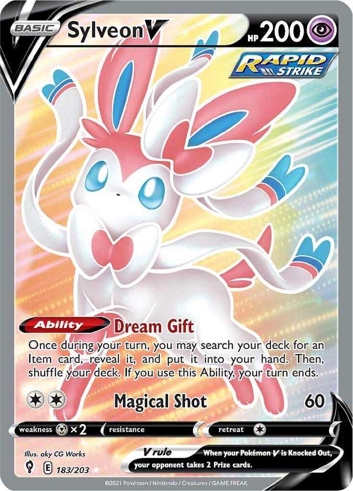 Pokemon Trading Card Game - Sylveon V (Full Art) - SWSH07: Evolving Skies (SWSH07)