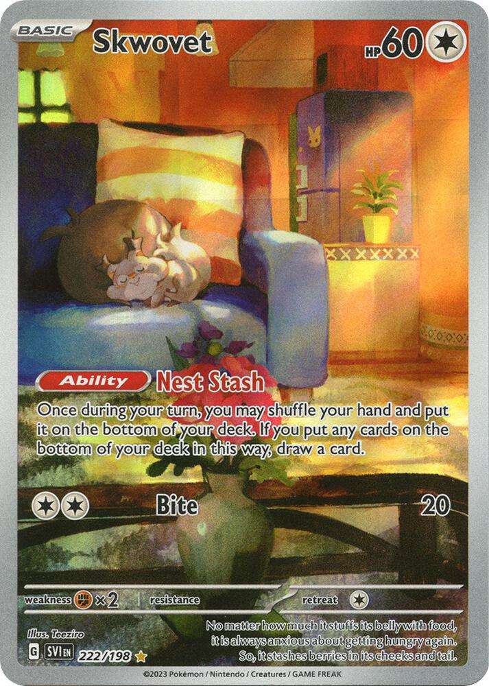 Pokemon Trading Card Game - Skwovet - 222/198 - SV01: Scarlet & Violet Base Set (SVI)